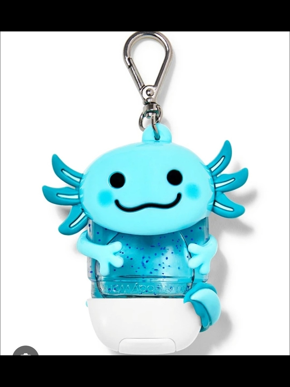 Kids Hand Sanitizer Holder Keychain – Blue Axolotl Design